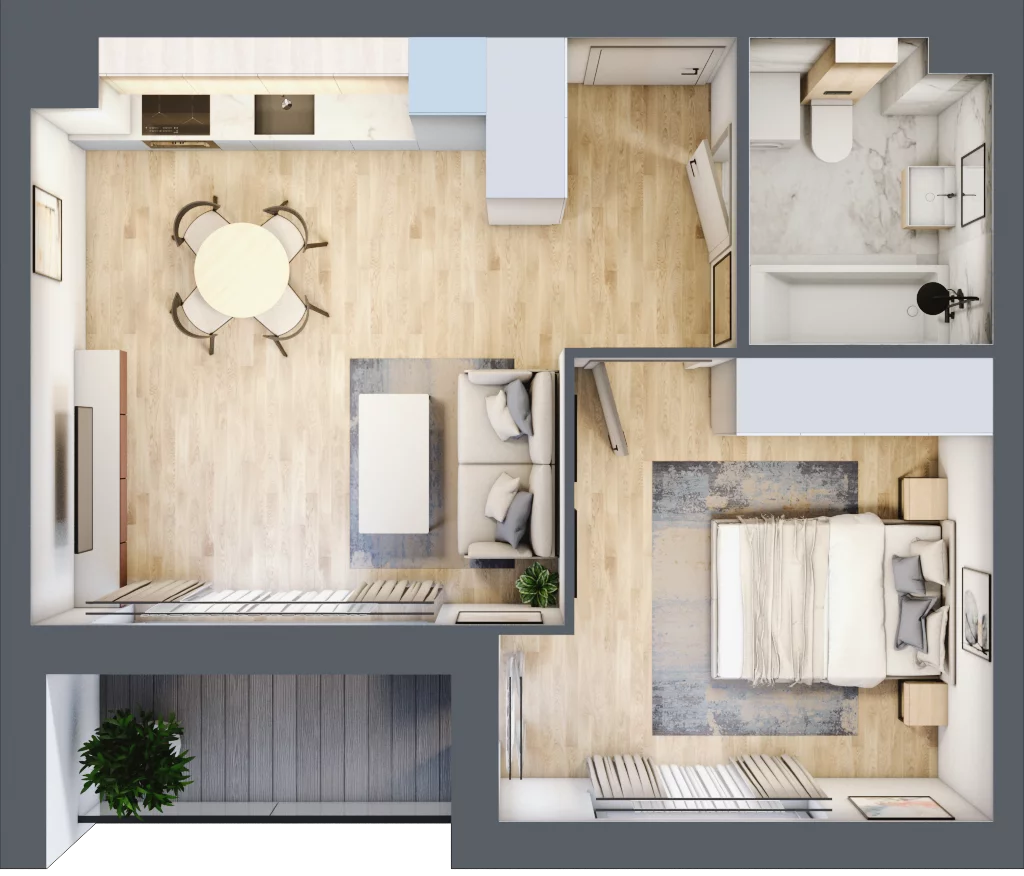 2 pokoje, mieszkanie 38,36 m², piętro 1, oferta nr C2/F/10, Orawska Vita II, Wrocław, Ołtaszyn, Krzyki, ul. Orawska 73