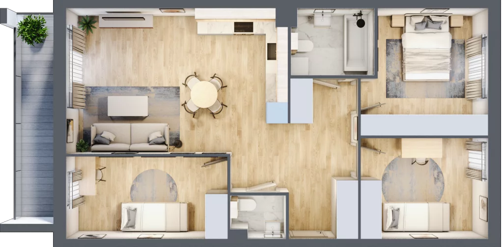 4 pokoje, mieszkanie 75,63 m², piętro 1, oferta nr C2/G/10, Orawska Vita II, Wrocław, Ołtaszyn, Krzyki, ul. Orawska 73