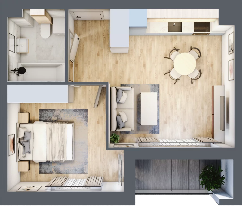 2 pokoje, mieszkanie 38,45 m², parter, oferta nr C2/F/03, Orawska Vita II, Wrocław, Ołtaszyn, Krzyki, ul. Orawska 73