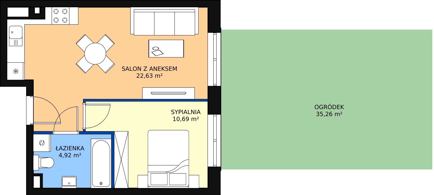 Zalety mieszkania 38.24 m², C2/F/06