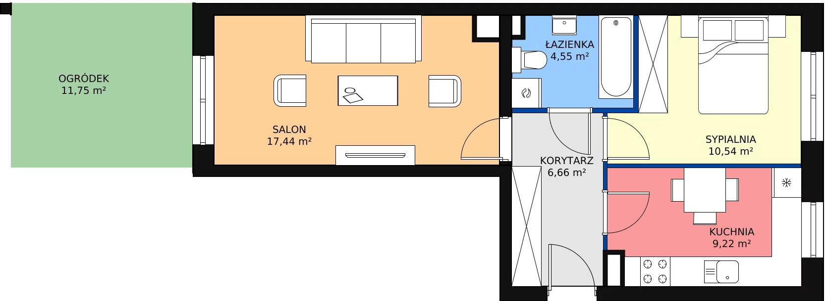 Zalety mieszkania 48.41 m², C2/H/03