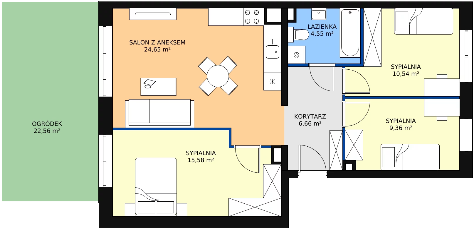 Zalety mieszkania 71.35 m², C2/E/01