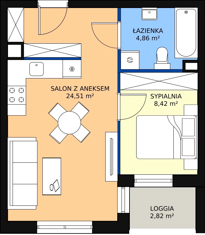 Zalety mieszkania 37.79 m², C2/G/12