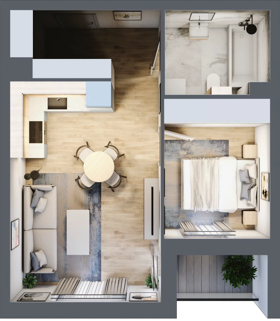 2 pokoje, mieszkanie 37,79 m², piętro 2, oferta nr C2/G/12, Orawska Vita II, Wrocław, Ołtaszyn, Krzyki, ul. Orawska 73