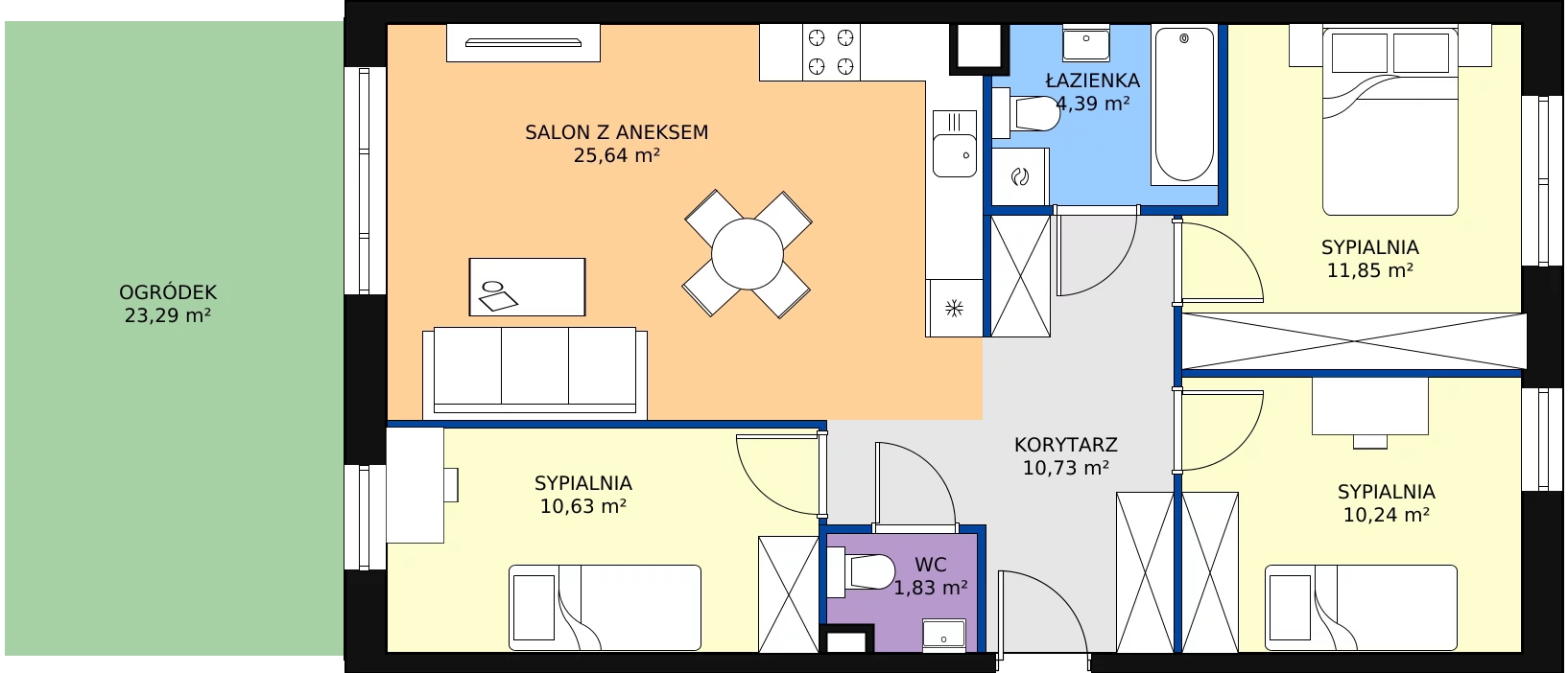 Zalety mieszkania 75.31 m², C2/G/05