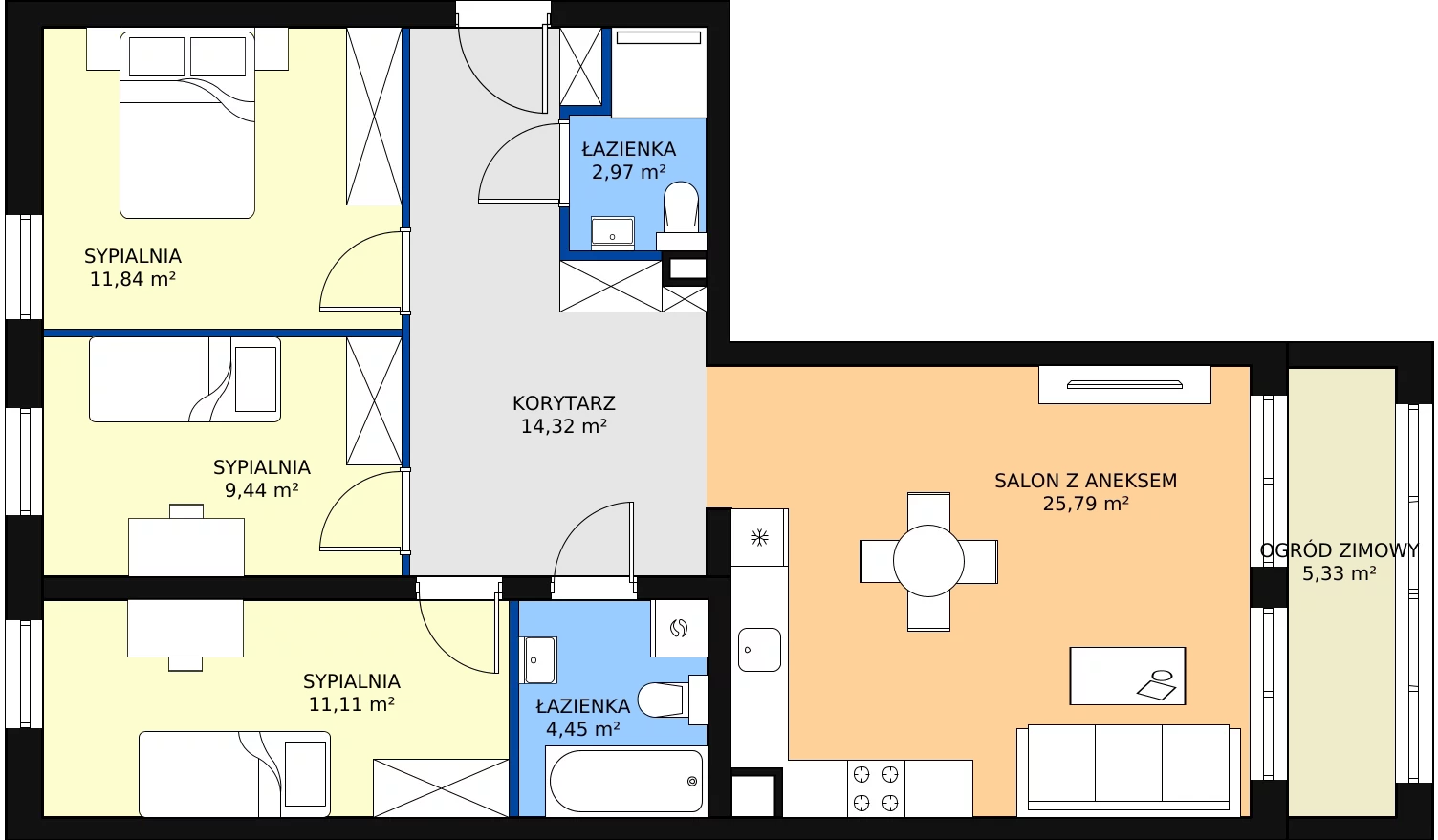 Zalety mieszkania 85.25 m², D1/B/10