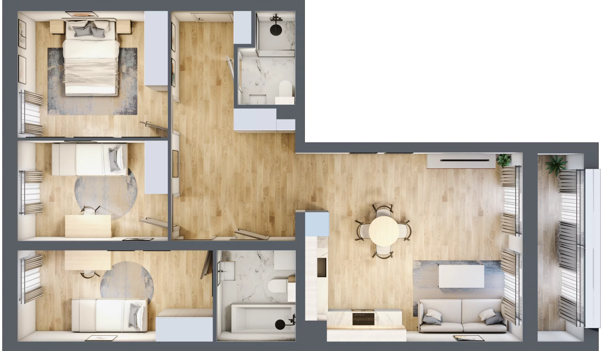 4 pokoje, mieszkanie 85,25 m², piętro 1, oferta nr D1/B/10, Orawska Vita II, Wrocław, Ołtaszyn, Krzyki, ul. Orawska 73