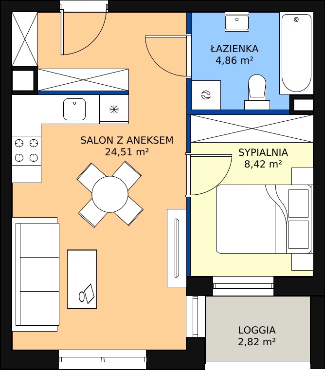 Zalety mieszkania 37.79 m², D2/G/12