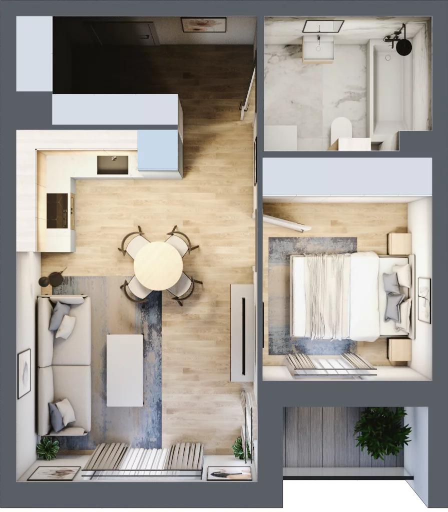 2 pokoje, mieszkanie 37,79 m², piętro 2, oferta nr D2/G/12, Orawska Vita II, Wrocław, Ołtaszyn, Krzyki, ul. Orawska 73