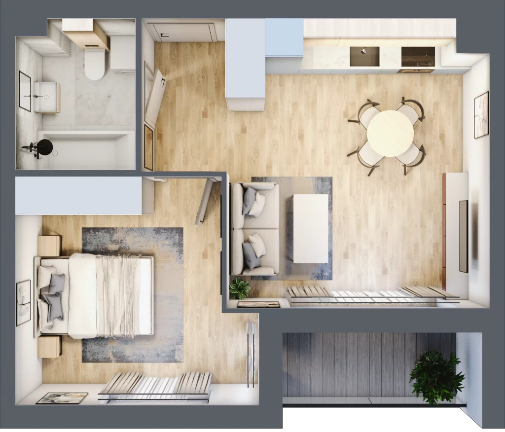 2 pokoje, mieszkanie 38,37 m², piętro 1, oferta nr D2/F/09, Orawska Vita II, Wrocław, Ołtaszyn, Krzyki, ul. Orawska 73