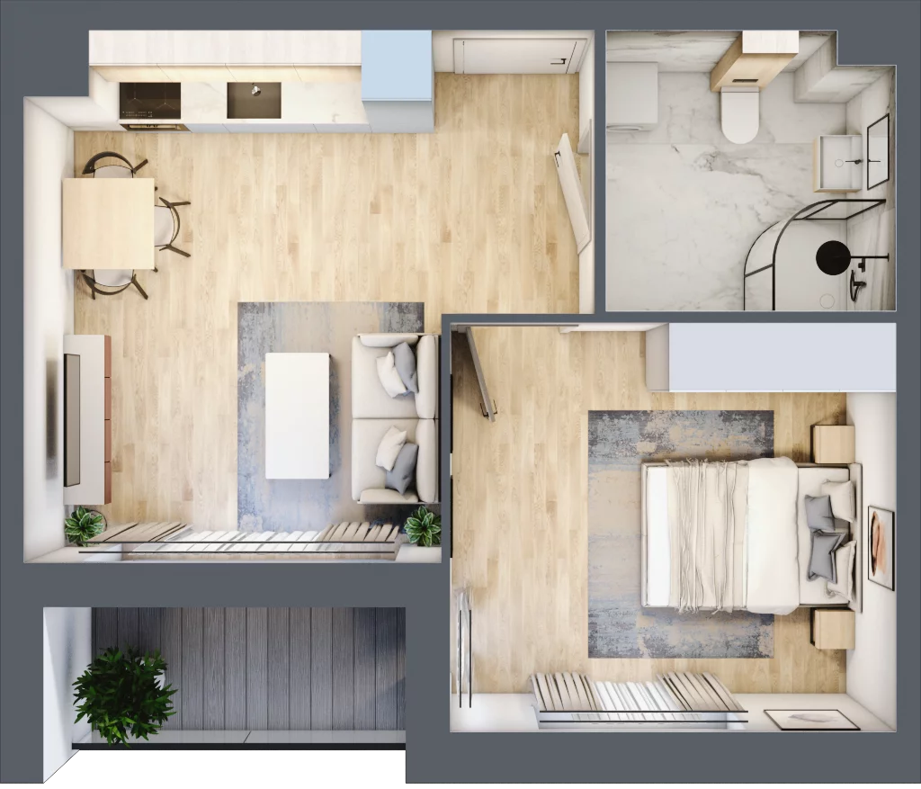 2 pokoje, mieszkanie 38,43 m², parter, oferta nr D2/F/04, Orawska Vita II, Wrocław, Ołtaszyn, Krzyki, ul. Orawska 73