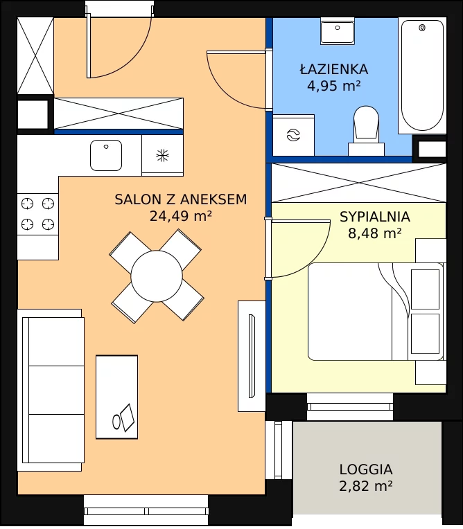 Zalety mieszkania 37.92 m², D2/G/02