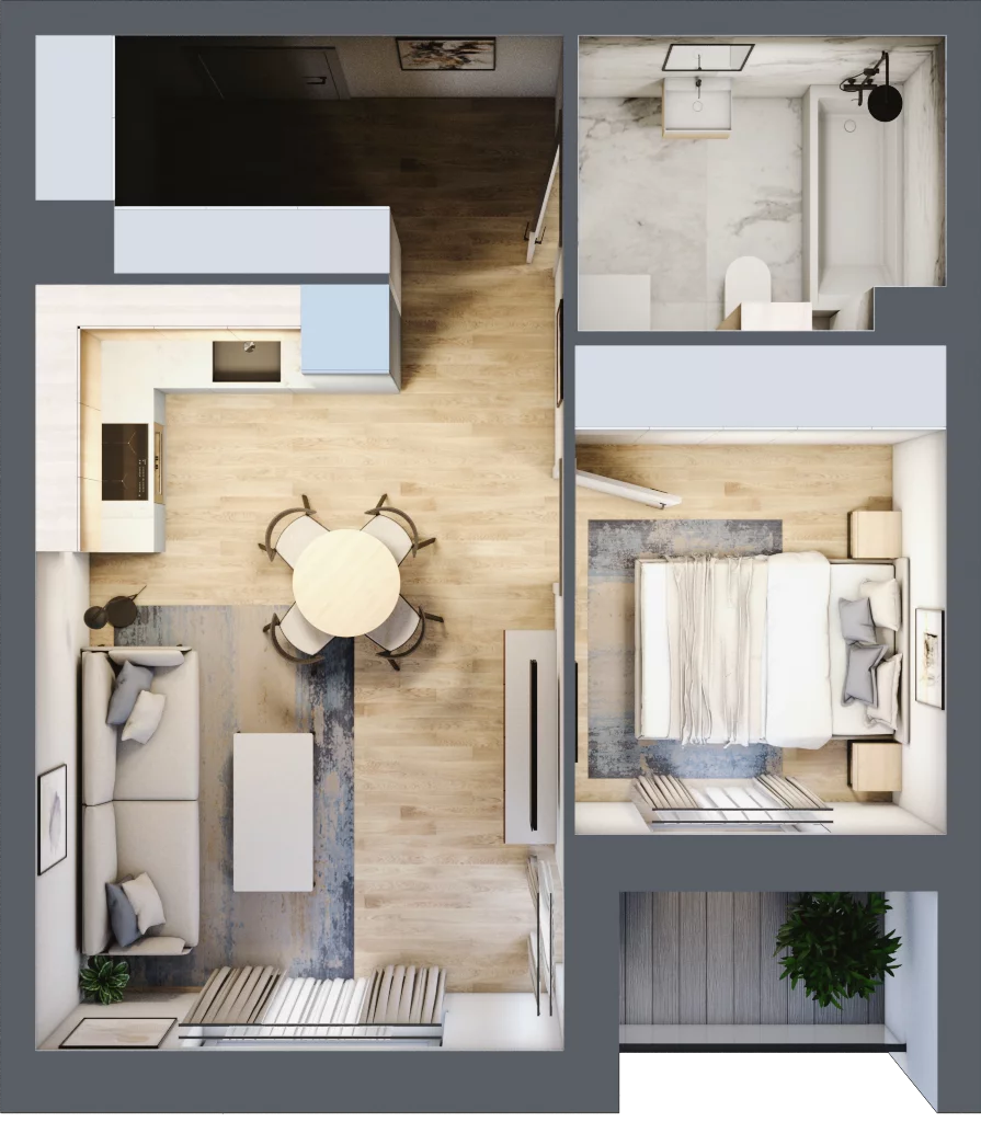 2 pokoje, mieszkanie 37,92 m², parter, oferta nr D2/G/02, Orawska Vita II, Wrocław, Ołtaszyn, Krzyki, ul. Orawska 73
