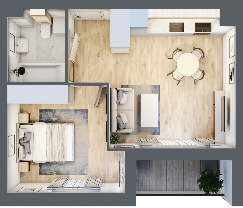 2 pokoje, mieszkanie 38,46 m², parter, oferta nr D2/F/03, Orawska Vita II, Wrocław, Ołtaszyn, Krzyki, ul. Orawska 73