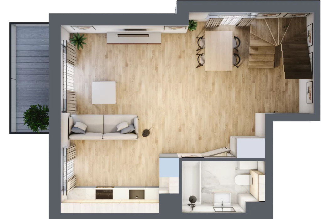 3 pokoje, mieszkanie 70,41 m², piętro 3, oferta nr B1.03.37, Południe Vita etap III, Gdańsk, Orunia Górna-Gdańsk Południe, ul. Kazimierza Wielkiego 