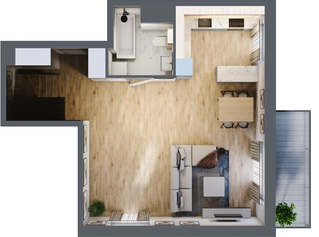 4 pokoje, mieszkanie 86,66 m², piętro 3, oferta nr B1.03.31, Południe Vita etap III, Gdańsk, Orunia Górna-Gdańsk Południe, ul. Kazimierza Wielkiego 