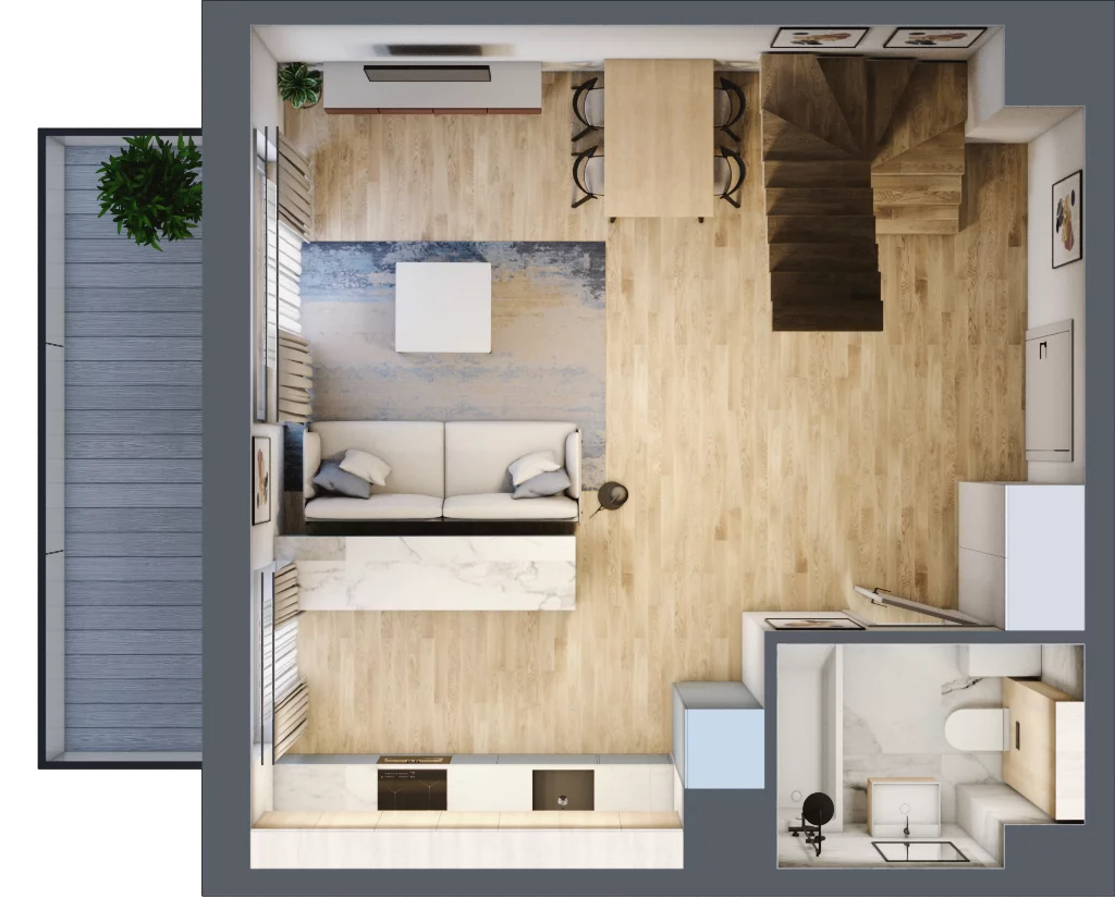 3 pokoje, mieszkanie 67,64 m², piętro 3, oferta nr B2.03.33, Południe Vita etap III, Gdańsk, Orunia Górna-Gdańsk Południe, ul. Kazimierza Wielkiego 