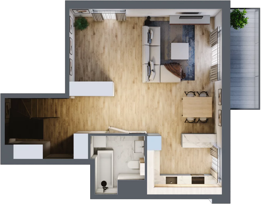 4 pokoje, mieszkanie 87,81 m², piętro 3, oferta nr B2.03.29, Południe Vita etap III, Gdańsk, Orunia Górna-Gdańsk Południe, ul. Kazimierza Wielkiego 