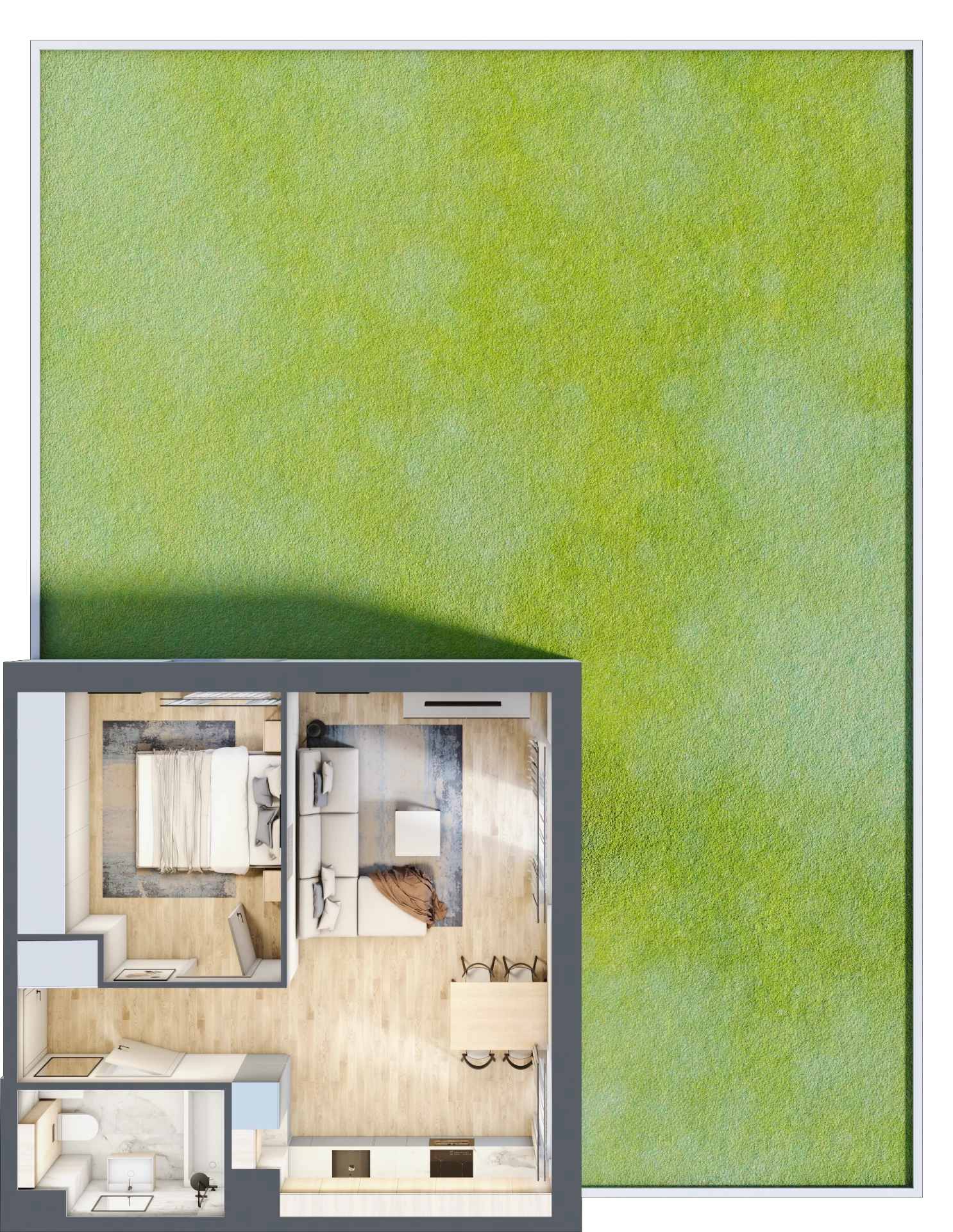 2 pokoje, mieszkanie 43,46 m², parter, oferta nr E1.00.07, Południe Vita etap III, Gdańsk, Orunia Górna-Gdańsk Południe, ul. Kazimierza Wielkiego 