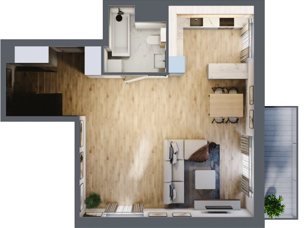 4 pokoje, mieszkanie 86,12 m², piętro 3, oferta nr E1.03.31, Południe Vita etap III, Gdańsk, Orunia Górna-Gdańsk Południe, ul. Kazimierza Wielkiego 