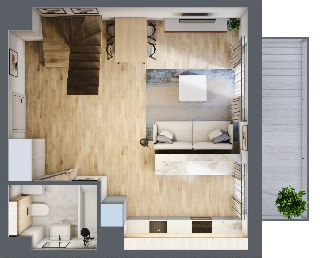 3 pokoje, mieszkanie 67,64 m², piętro 3, oferta nr E2.03.31, Południe Vita etap III, Gdańsk, Orunia Górna-Gdańsk Południe, ul. Kazimierza Wielkiego 