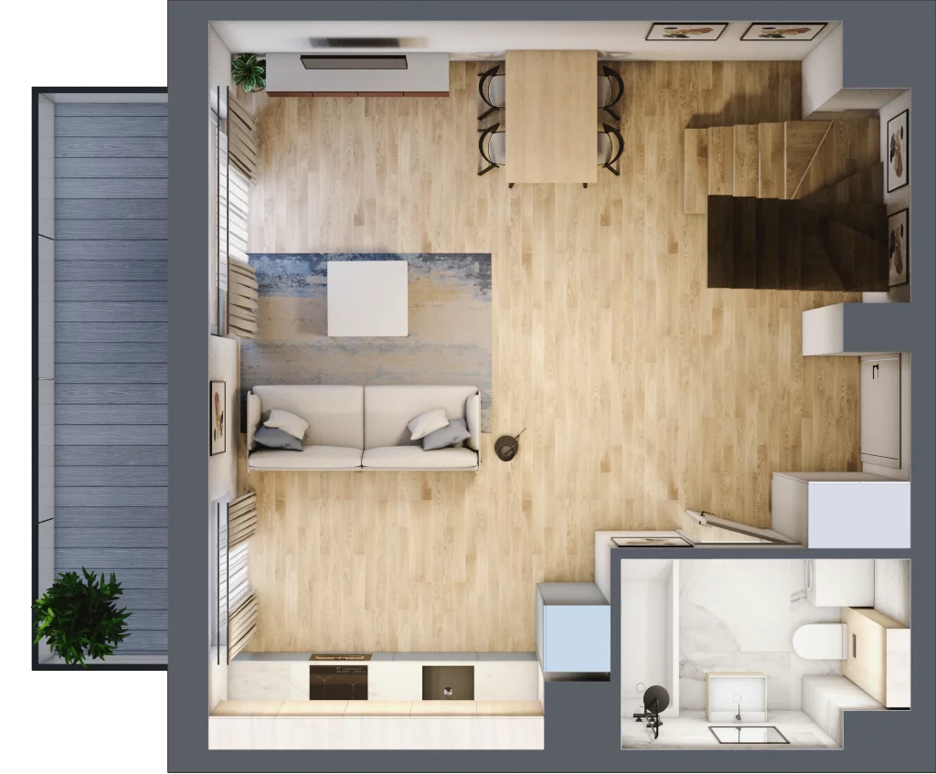 3 pokoje, mieszkanie 70,69 m², piętro 3, oferta nr E2.03.36, Południe Vita etap III, Gdańsk, Orunia Górna-Gdańsk Południe, ul. Kazimierza Wielkiego 