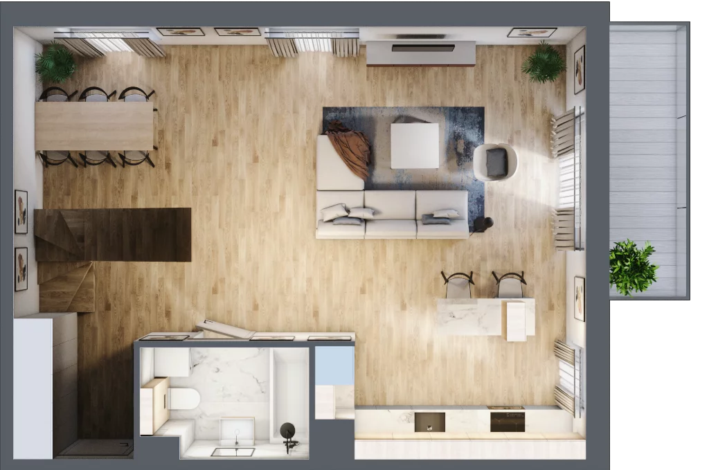 4 pokoje, mieszkanie 95,46 m², piętro 3, oferta nr E2.03.34, Południe Vita etap III, Gdańsk, Orunia Górna-Gdańsk Południe, ul. Kazimierza Wielkiego 