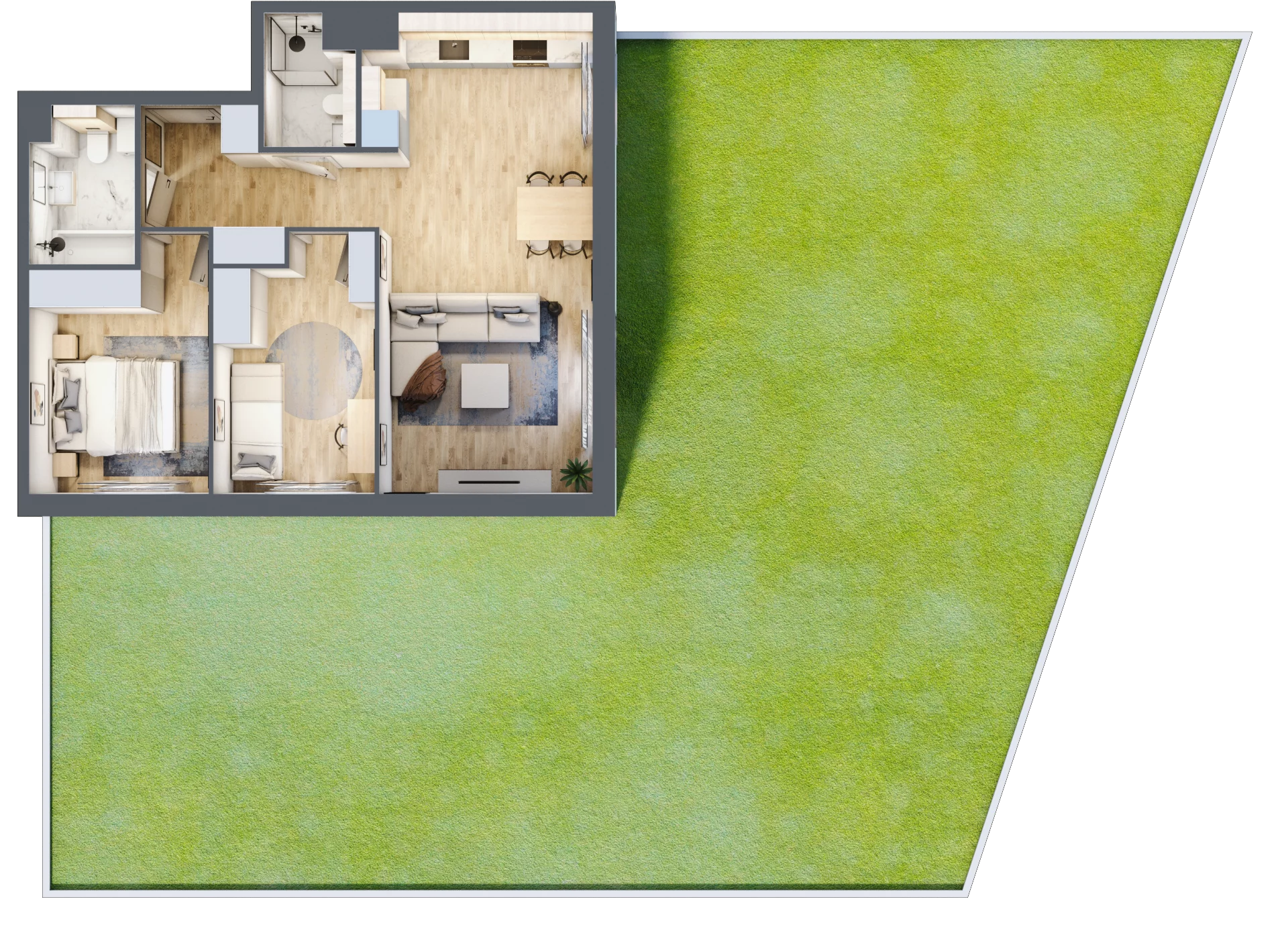 3 pokoje, mieszkanie 62,80 m², parter, oferta nr E3.00.02, Południe Vita etap III, Gdańsk, Orunia Górna-Gdańsk Południe, ul. Kazimierza Wielkiego 