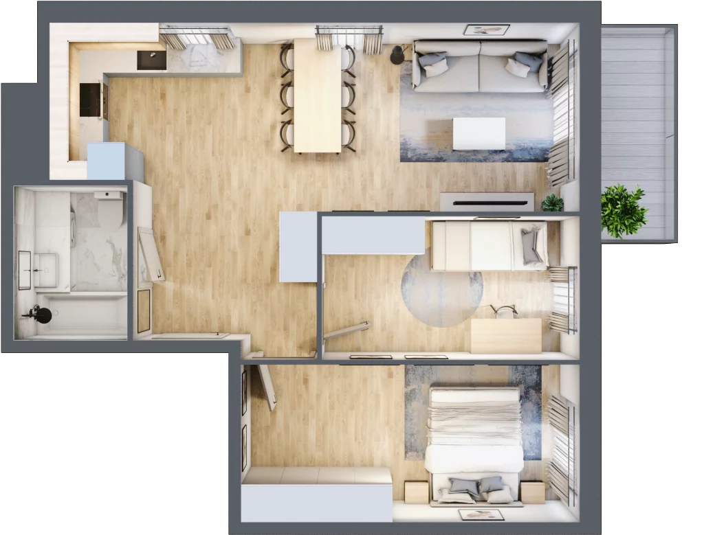 3 pokoje, mieszkanie 58,55 m², piętro 4, oferta nr 084/9, Aleje Praskie IX, Warszawa, Praga Południe, Kamionek, ul. Podskarbińska