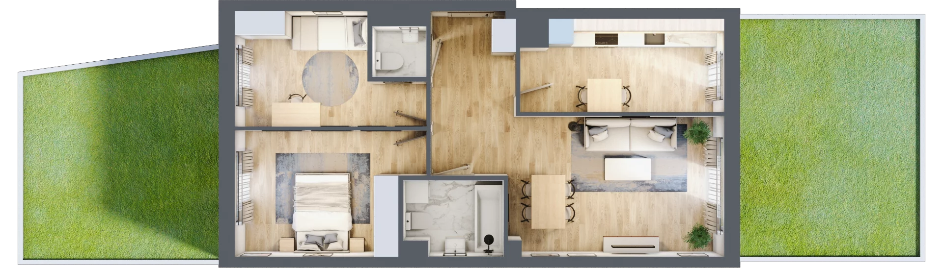 3 pokoje, mieszkanie 66,50 m², parter, oferta nr A1.0A2, Bemowo Vita etap III, Warszawa, Bemowo, Chrzanów, Szeligowska 57	