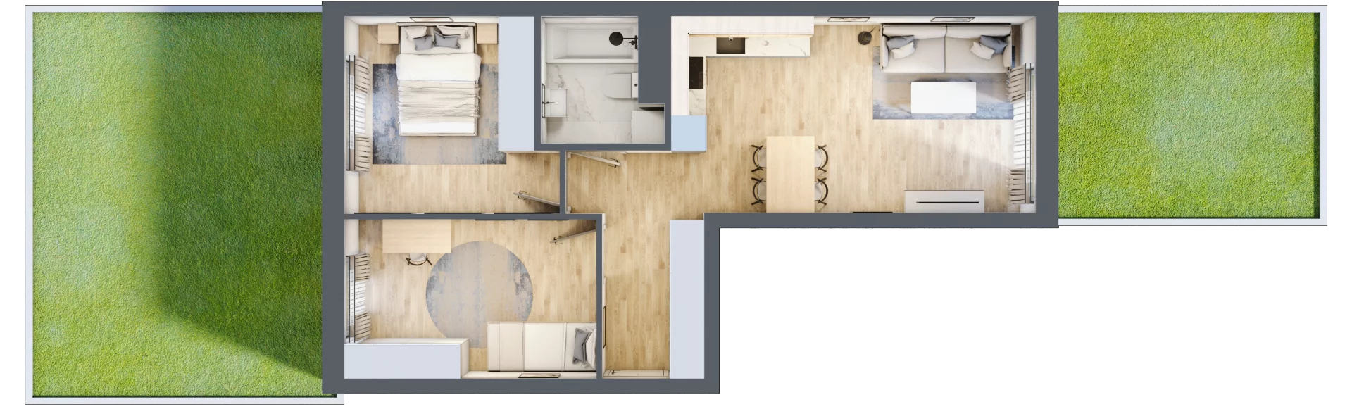 3 pokoje, mieszkanie 55,91 m², parter, oferta nr A1.0C73, Bemowo Vita etap III, Warszawa, Bemowo, Chrzanów, Szeligowska 57	