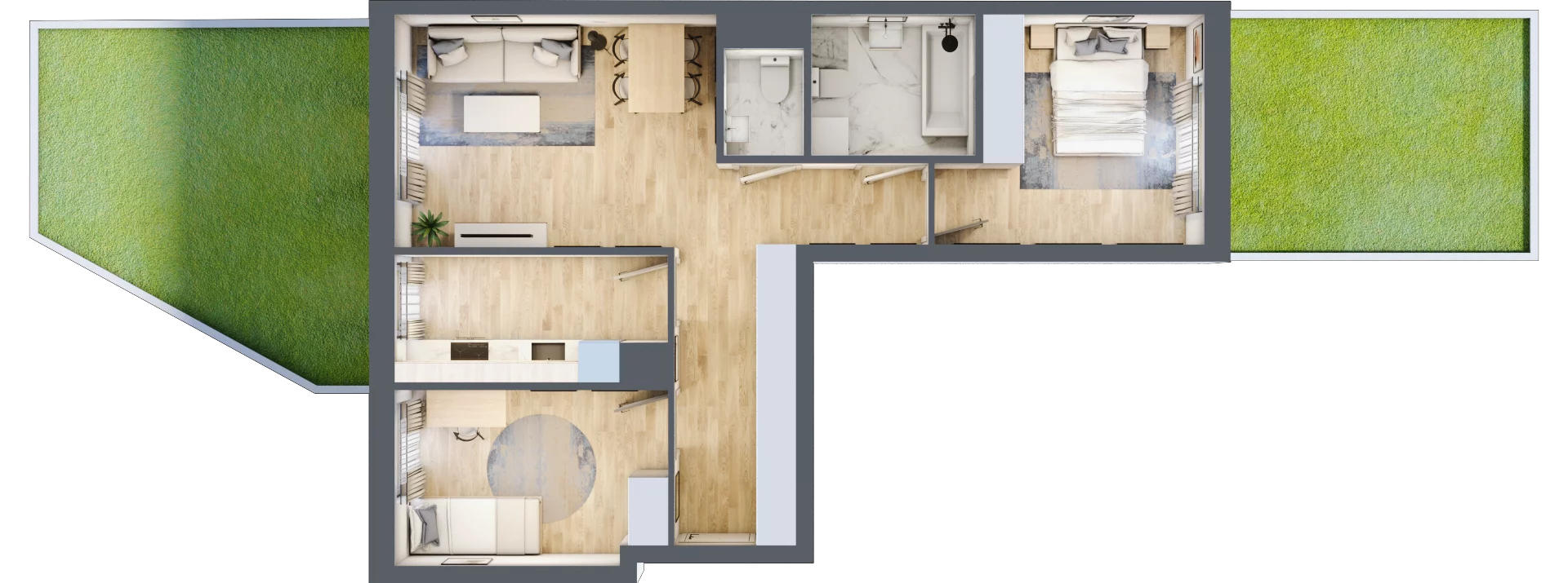 3 pokoje, mieszkanie 64,31 m², parter, oferta nr A1.0D90, Bemowo Vita etap III, Warszawa, Bemowo, Chrzanów, Szeligowska 57	