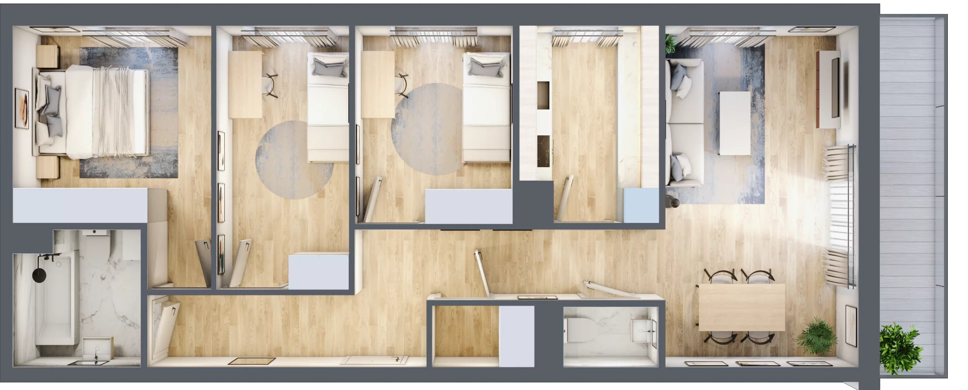 4 pokoje, mieszkanie 80,17 m², piętro 1, oferta nr A1.1A5, Bemowo Vita etap III, Warszawa, Bemowo, Chrzanów, Szeligowska 57	