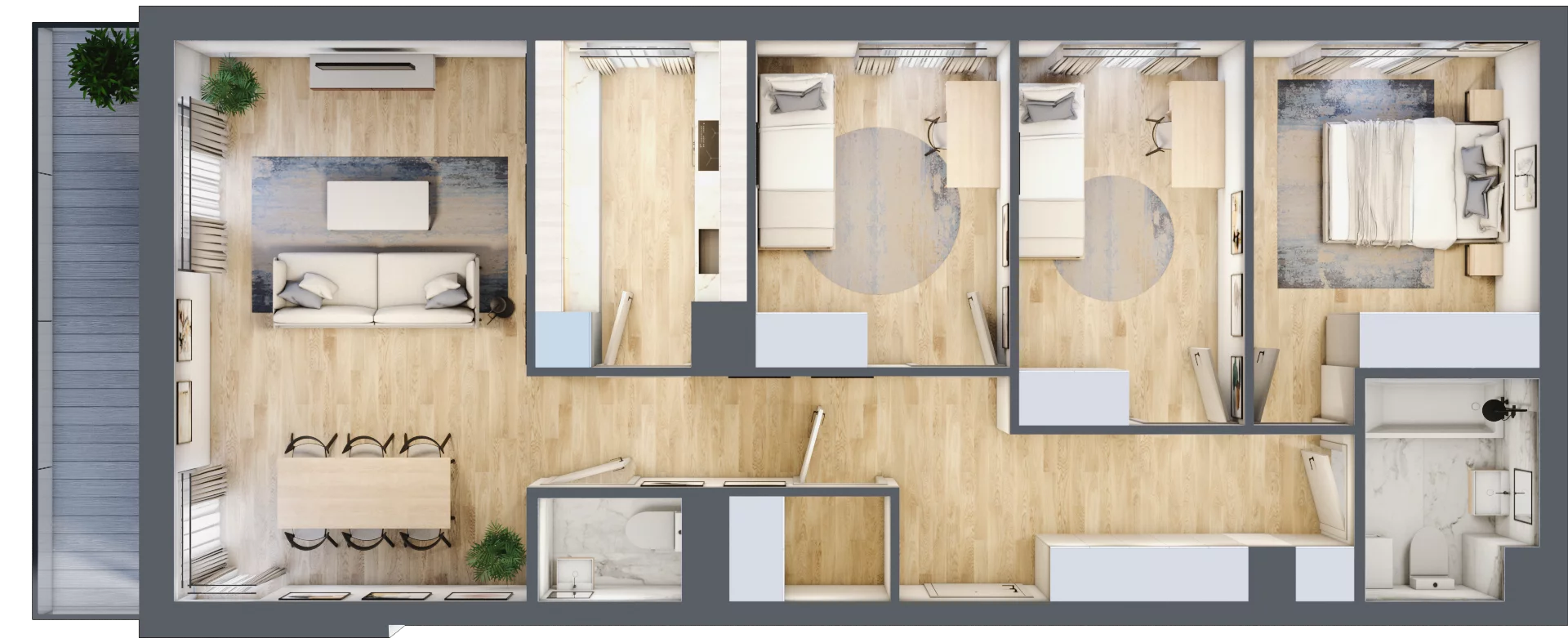 4 pokoje, mieszkanie 84,72 m², piętro 1, oferta nr A1.1D101, Bemowo Vita etap III, Warszawa, Bemowo, Chrzanów, Szeligowska 57	