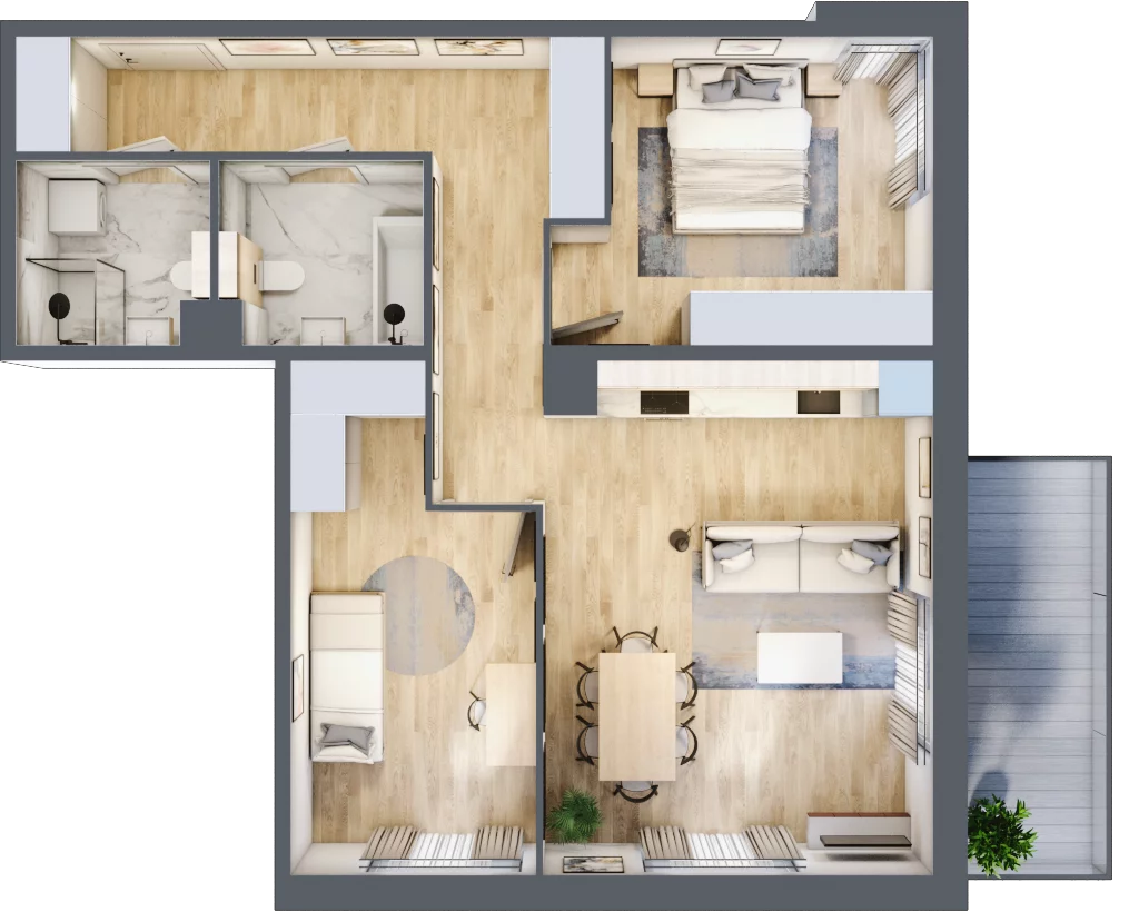 3 pokoje, mieszkanie 72,63 m², piętro 3, oferta nr A.103, Żabiniec Vita, Kraków, Krowodrza, ul. Żabiniec 56