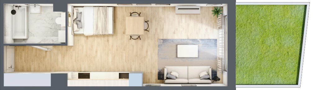 1 pokój, mieszkanie 36,16 m², parter, oferta nr A.053, Żabiniec Vita, Kraków, Krowodrza, ul. Żabiniec 56