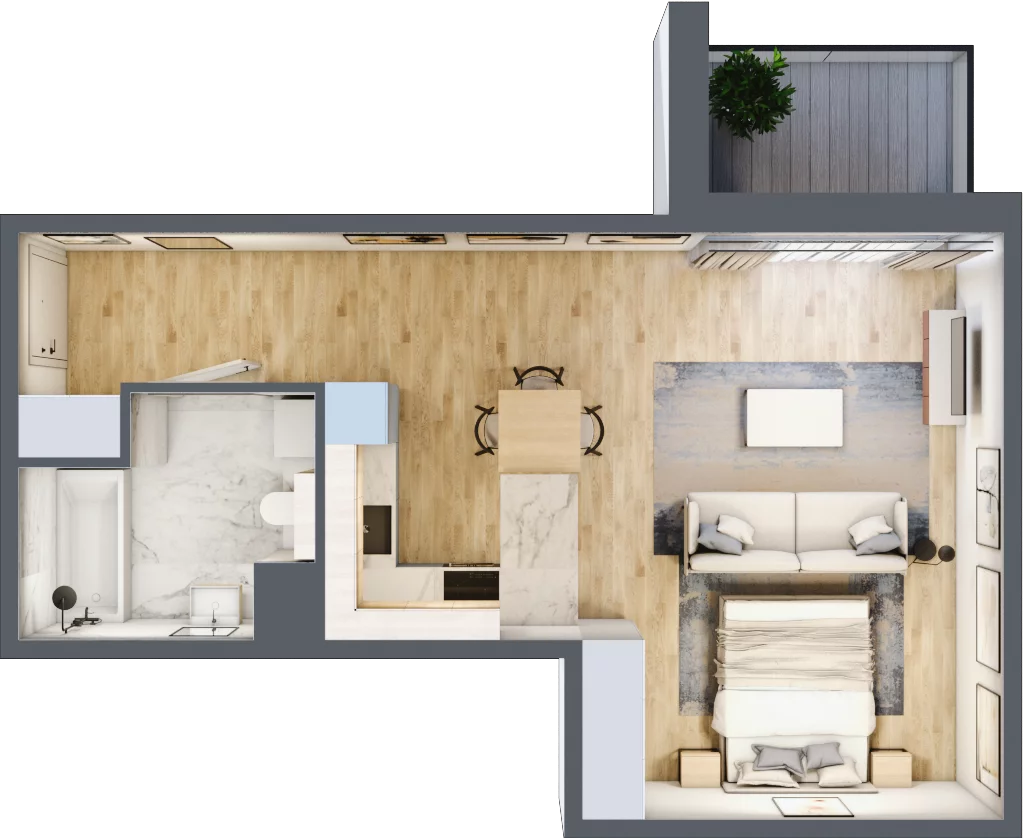 1 pokój, mieszkanie 40,77 m², piętro 1, oferta nr A.012, Żabiniec Vita, Kraków, Krowodrza, ul. Żabiniec 56