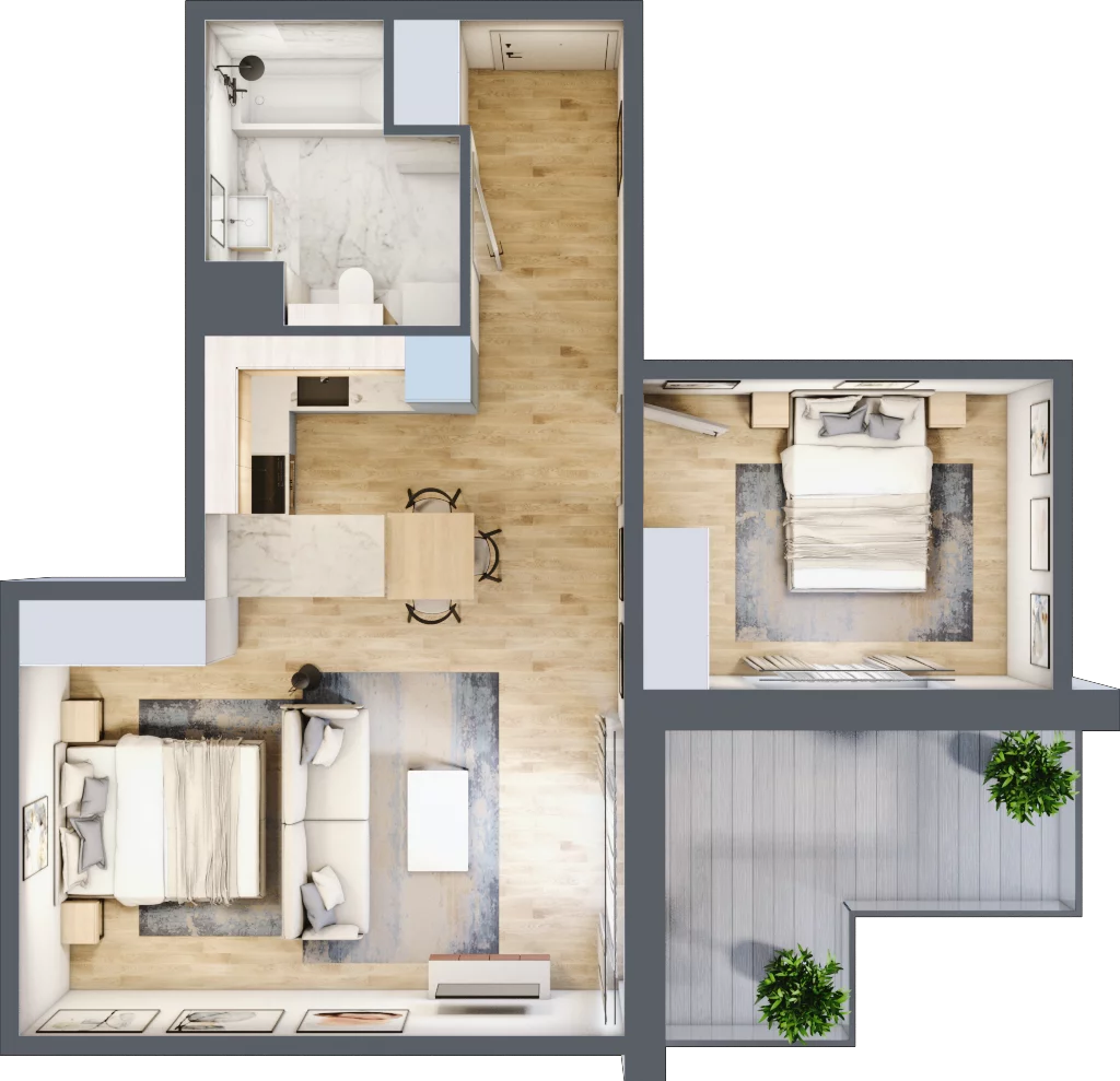 2 pokoje, mieszkanie 51,23 m², piętro 4, oferta nr A.047, Żabiniec Vita, Kraków, Krowodrza, ul. Żabiniec 56