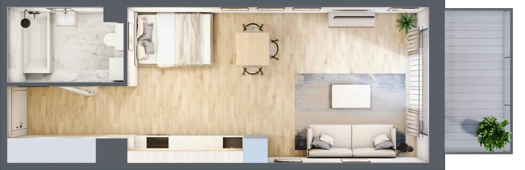 1 pokój, mieszkanie 36,19 m², piętro 1, oferta nr A.068, Żabiniec Vita, Kraków, Krowodrza, ul. Żabiniec 56