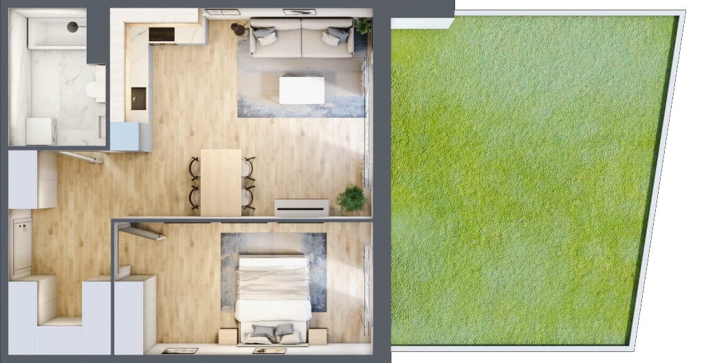 2 pokoje, mieszkanie 51,45 m², parter, oferta nr A.056, Żabiniec Vita, Kraków, Krowodrza, ul. Żabiniec 56