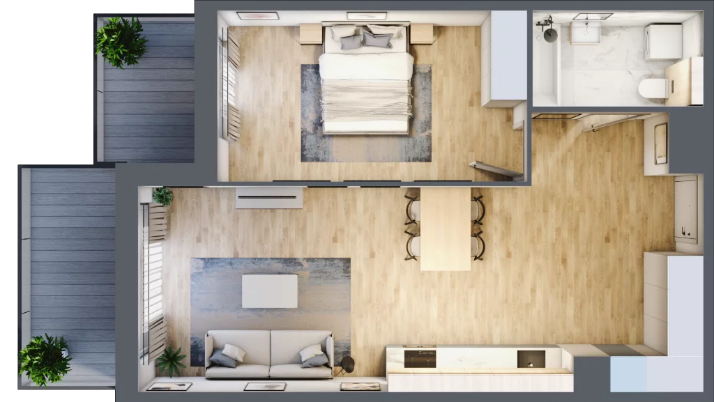 2 pokoje, mieszkanie 52,32 m², piętro 1, oferta nr A.076, Żabiniec Vita, Kraków, Krowodrza, ul. Żabiniec 56