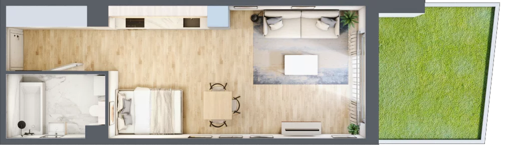 1 pokój, mieszkanie 36,25 m², parter, oferta nr A.052, Żabiniec Vita, Kraków, Krowodrza, ul. Żabiniec 56