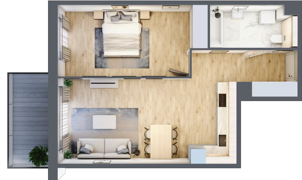2 pokoje, mieszkanie 50,89 m², piętro 2, oferta nr A.017, Żabiniec Vita, Kraków, Krowodrza, ul. Żabiniec 56
