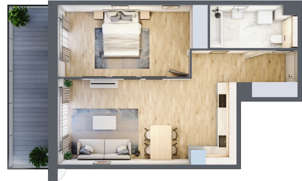 2 pokoje, mieszkanie 50,87 m², piętro 1, oferta nr A.005, Żabiniec Vita, Kraków, Krowodrza, ul. Żabiniec 56