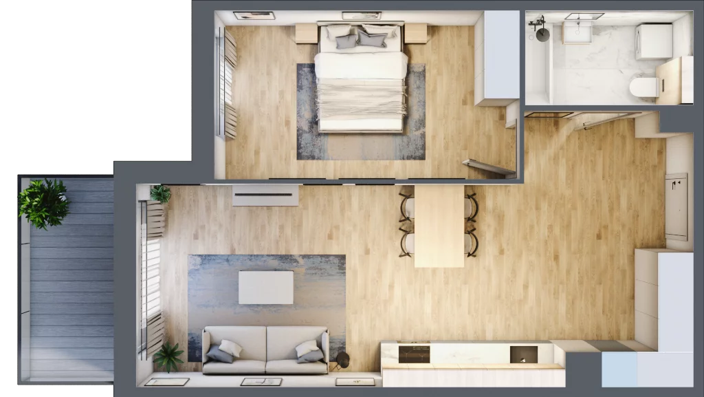 2 pokoje, mieszkanie 52,69 m², piętro 2, oferta nr A.091, Żabiniec Vita, Kraków, Krowodrza, ul. Żabiniec 56