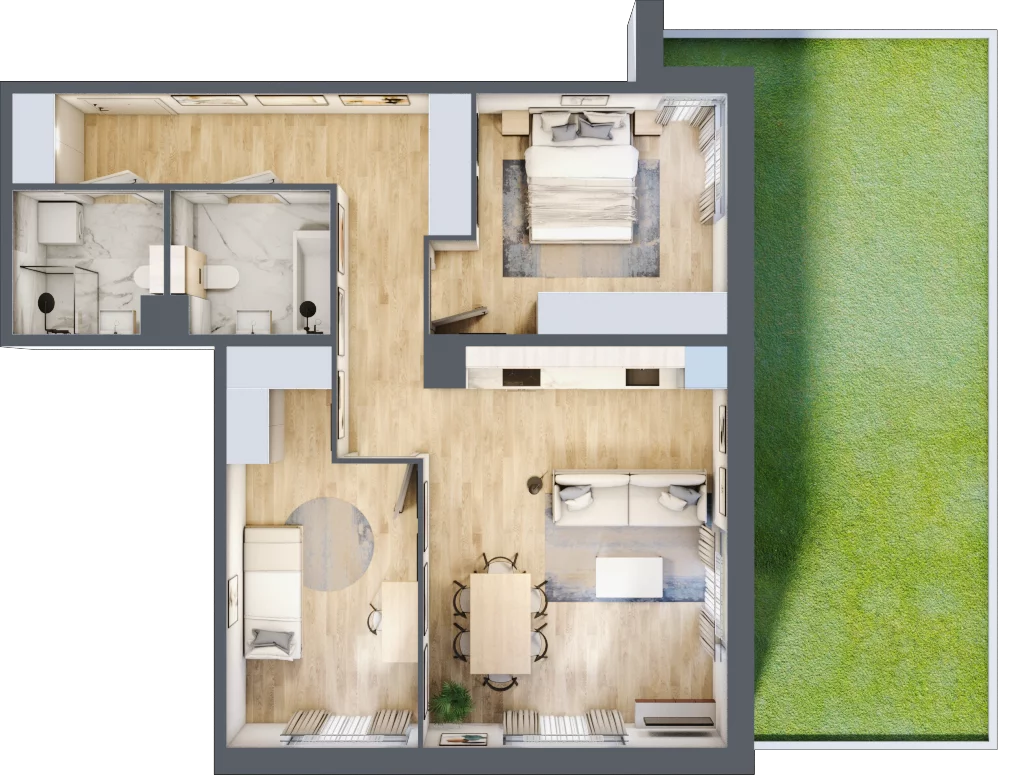 3 pokoje, mieszkanie 72,60 m², parter, oferta nr A.058, Żabiniec Vita, Kraków, Krowodrza, ul. Żabiniec 56