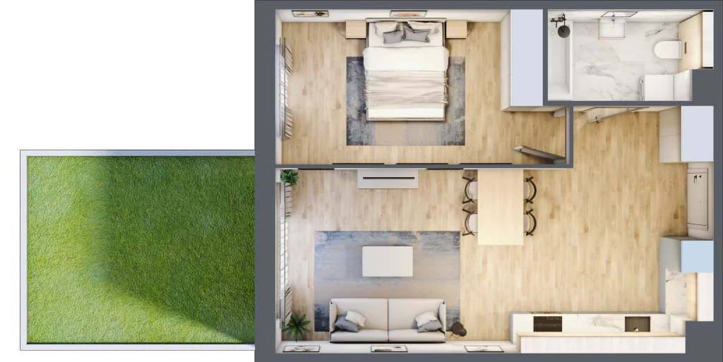 2 pokoje, mieszkanie 48,31 m², parter, oferta nr A.062, Żabiniec Vita, Kraków, Krowodrza, ul. Żabiniec 56