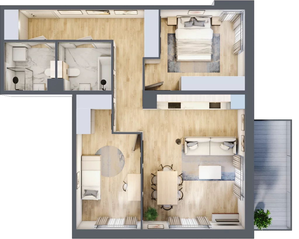 3 pokoje, mieszkanie 72,63 m², piętro 1, oferta nr A.073, Żabiniec Vita, Kraków, Krowodrza, ul. Żabiniec 56