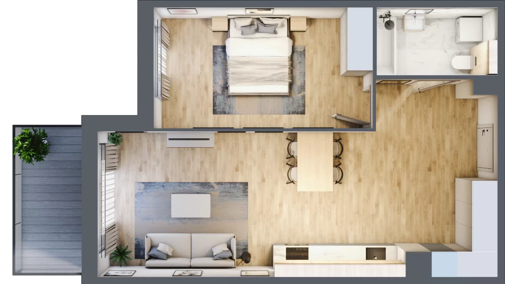 2 pokoje, mieszkanie 52,69 m², piętro 3, oferta nr A.106, Żabiniec Vita, Kraków, Krowodrza, ul. Żabiniec 56
