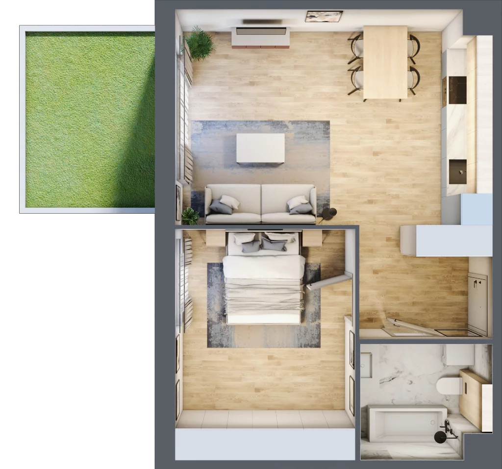 2 pokoje, mieszkanie 51,19 m², parter, oferta nr A.049, Żabiniec Vita, Kraków, Krowodrza, ul. Żabiniec 56